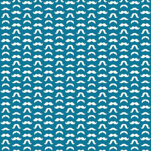Repeated mustache pattern on teal background