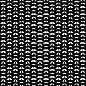 Repeated black and white mustache pattern
