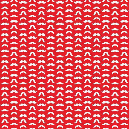 Santa hat mustache pattern on red background