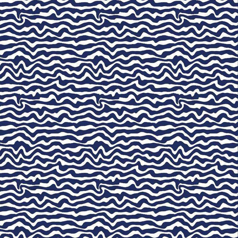 Abstract navy blue wavy pattern on a white background