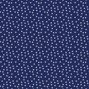 White star pattern on a navy blue background