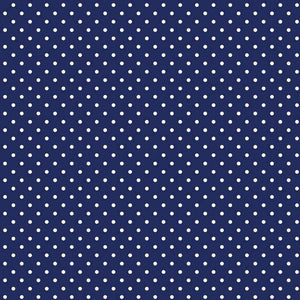 Dark blue background with white polka dots pattern