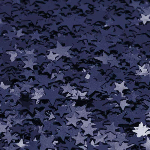 Various shades of blue glittery star confetti