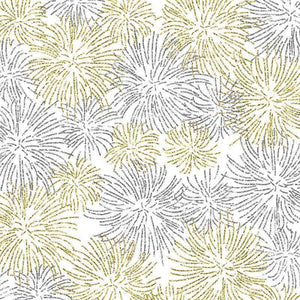 Abstract floral pattern with gold and grey highlights