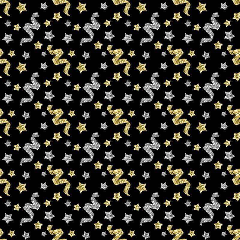 Zigzag and stars pattern on a black background