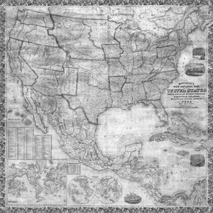 Crafter's Vinyl Supply Cut Vinyl ORAJET 3651 / 12" x 12" Old Maps Black and White Patterns 2 - Pattern Vinyl and HTV by Crafters Vinyl Supply