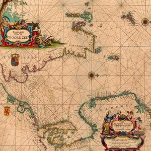 Old maritime navigation map with intricate details