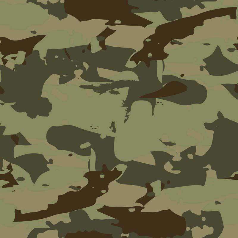 Abstract camouflage pattern in earthy tones