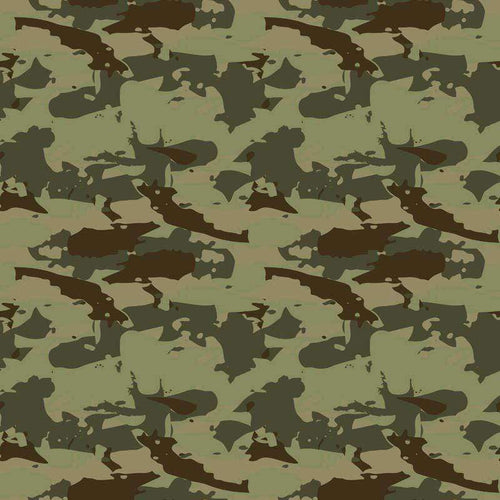 Abstract camouflage pattern with woodland tones