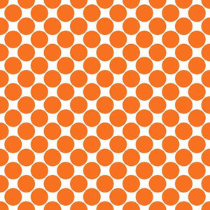 Orange polka dots on a white background
