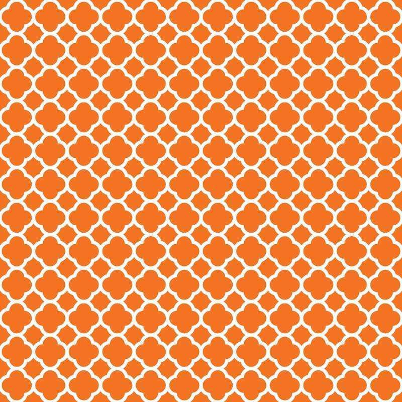 Orange and beige quatrefoil pattern