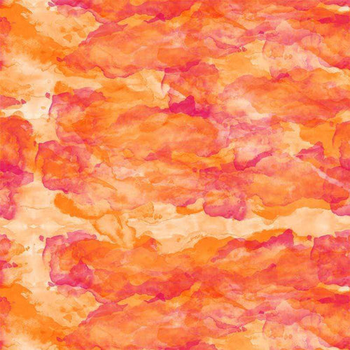 Abstract watercolor pattern with warm hues resembling sunset clouds