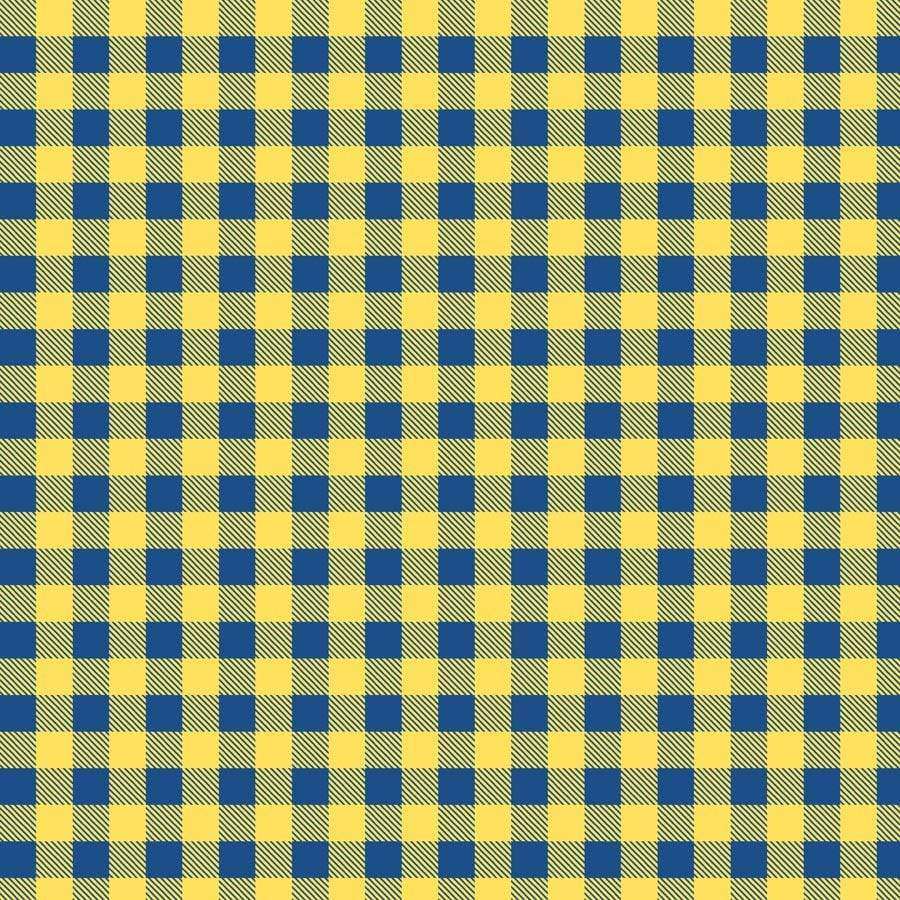 Yellow and blue plaid pattern with a textured appearance