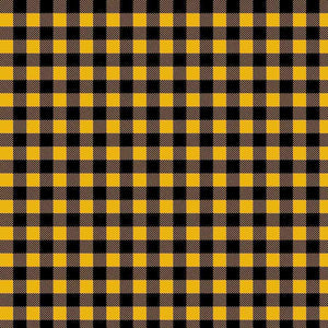 Square-shaped, checkered pattern in yellow and black with diagonal stripes