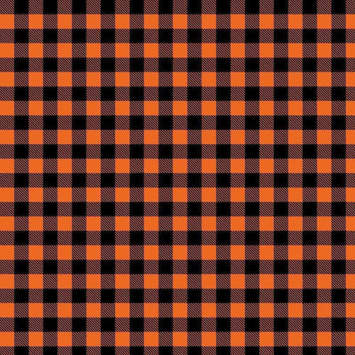 Orange and black checkered pattern with woven texture