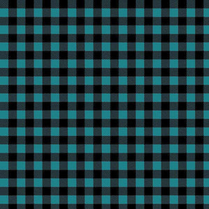 Traditional teal and black checkered tartan pattern