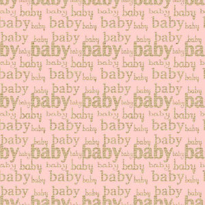 Seamless pastel pattern with the word 'baby' repeated