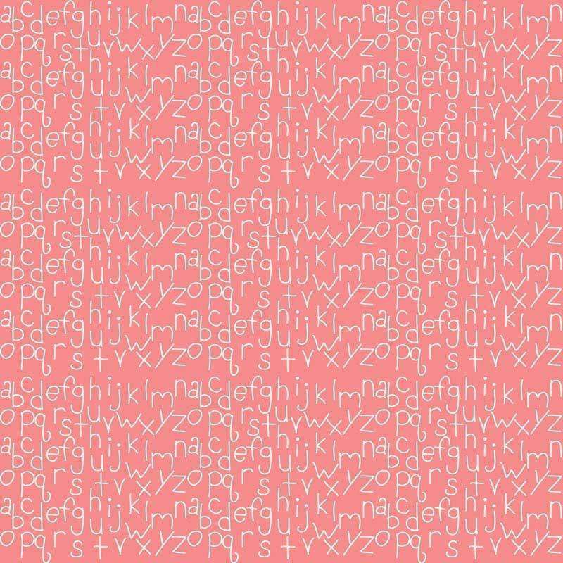 repetitive white alphabet letters on coral background