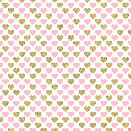 Pink and gold heart pattern