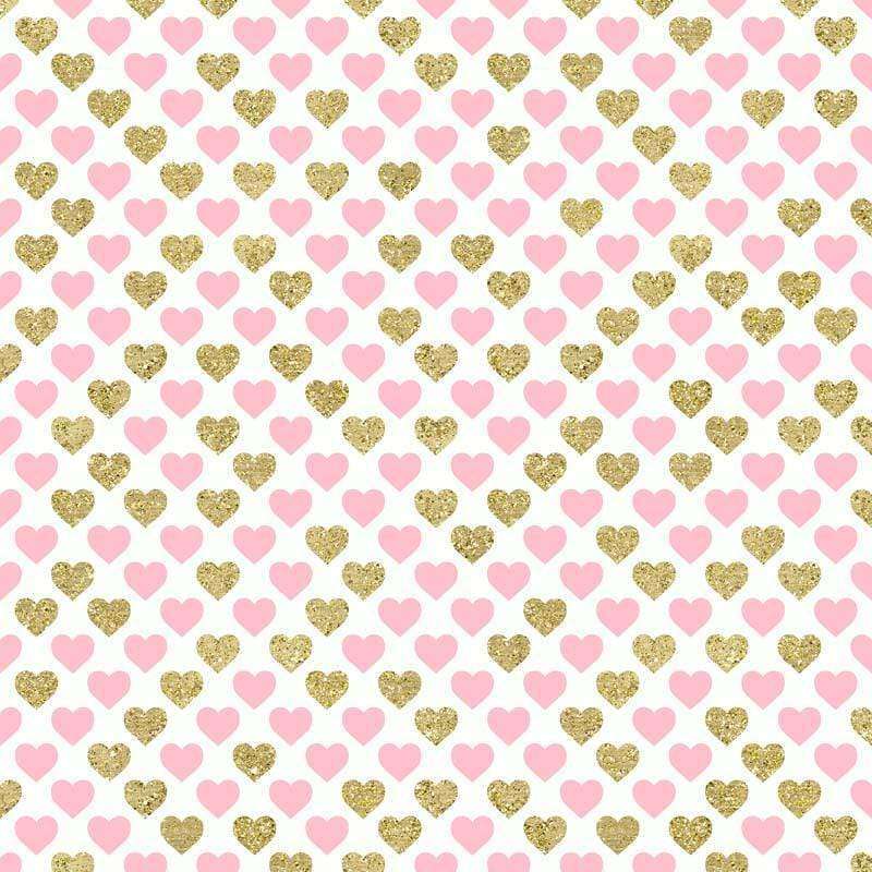 Pink and Gold Heart Pattern Vinyl & HTV - White