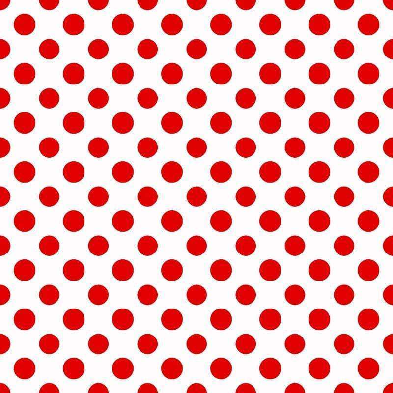 Symmetrical pattern of red dots on a white background