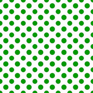A pattern of evenly spaced green dots on a white background