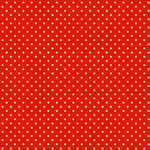 Red fabric with white polka dots pattern