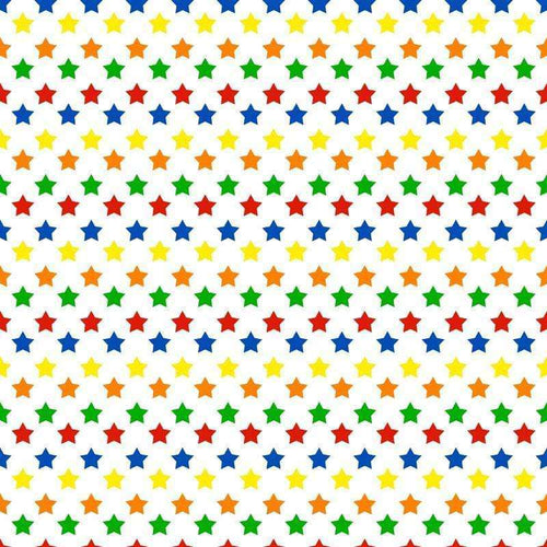 Multicolored star pattern on white background