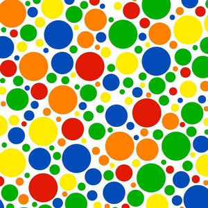 Brightly colored polka dot pattern