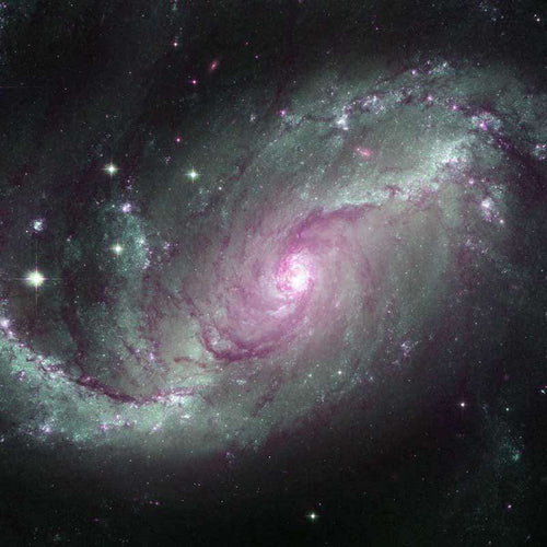 Spiral galaxy pattern with a bright core and swirling arms