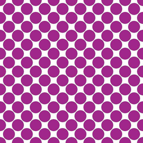 Seamless purple polka dot pattern on a white background