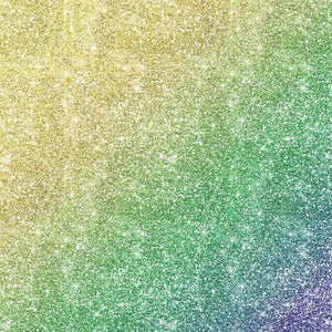 Glitter gradient pattern in yellow, green, and blue