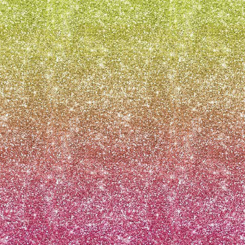Glittery gradient pattern fading from golden yellow to deep pink