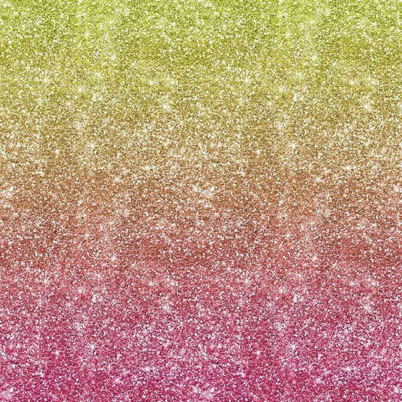 Glittery gradient pattern fading from golden yellow to deep pink