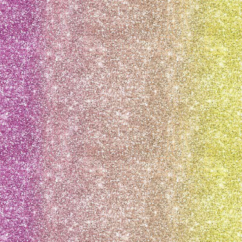 Glitter gradient pattern in pink, beige, and yellow
