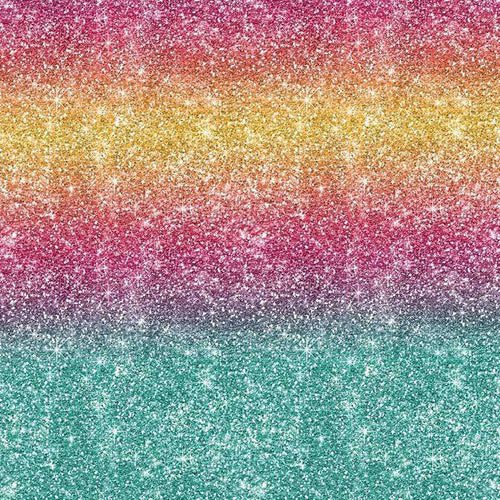 Glitter gradient pattern transitioning from red to yellow to green