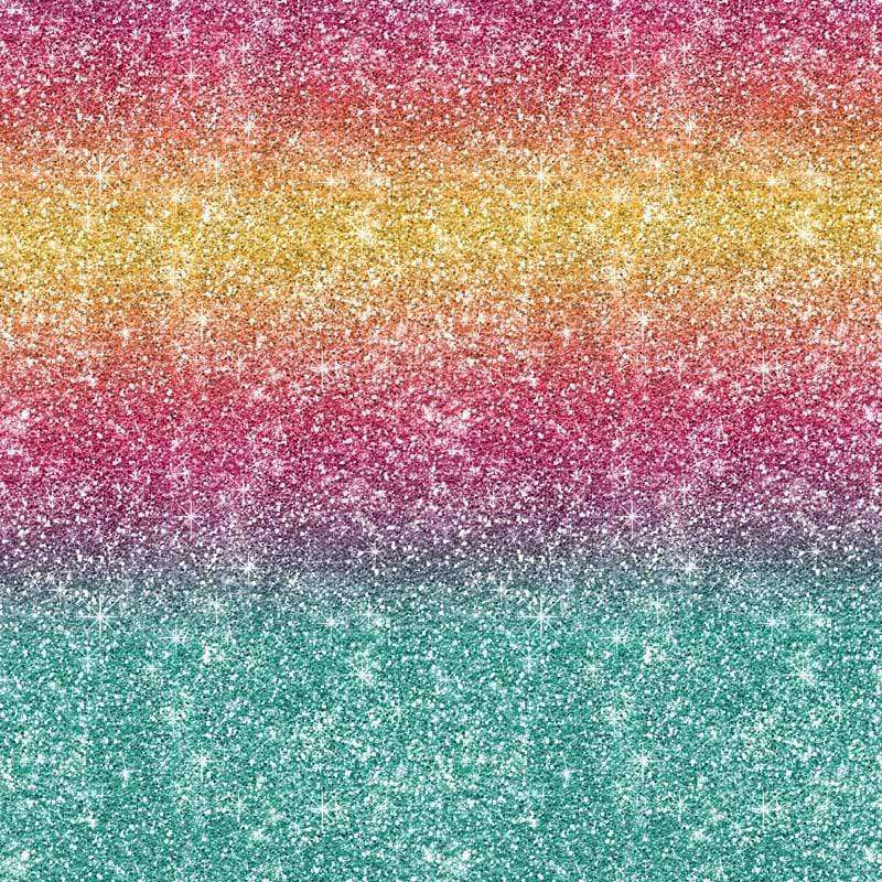 Glitter gradient pattern transitioning from red to yellow to green