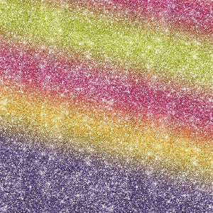 Gradient glitter pattern with a spectrum of colors