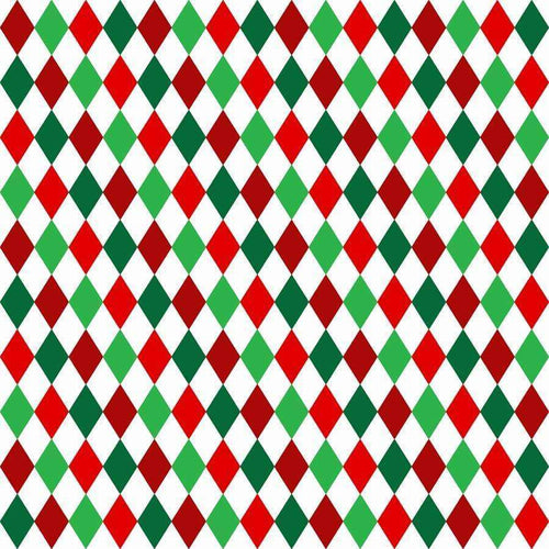 Green, red, and white diamond pattern