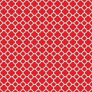 Seamless clover pattern in shades of crimson and white