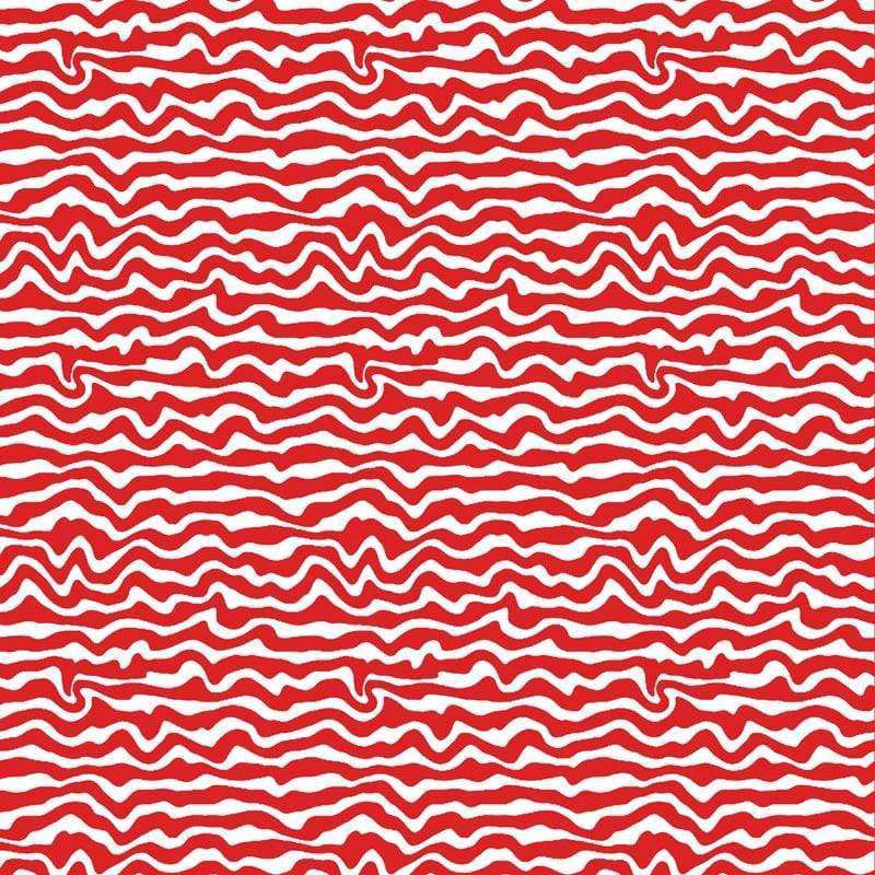 Wavy red and white pattern design