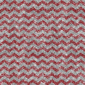 Glittery red and silver chevron pattern