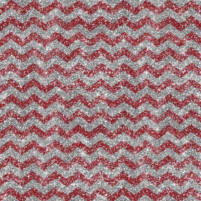 Glittery red and silver chevron pattern