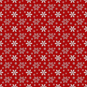Red background with white snowflake pattern