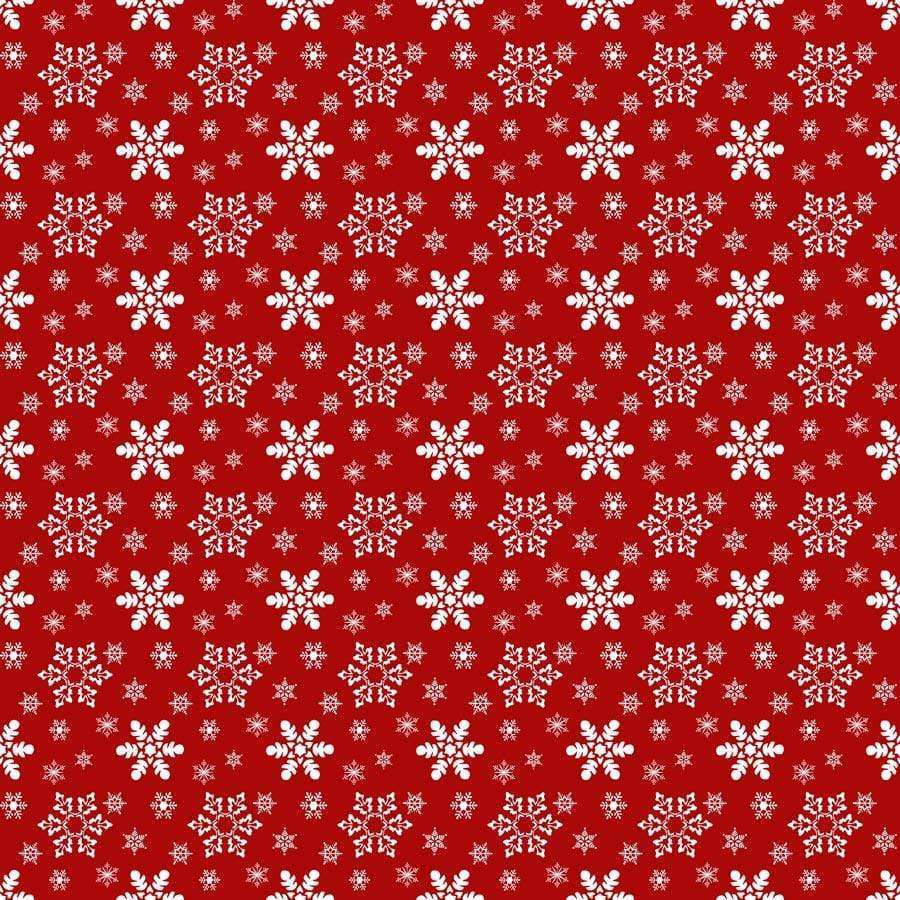 Red background with white snowflake pattern