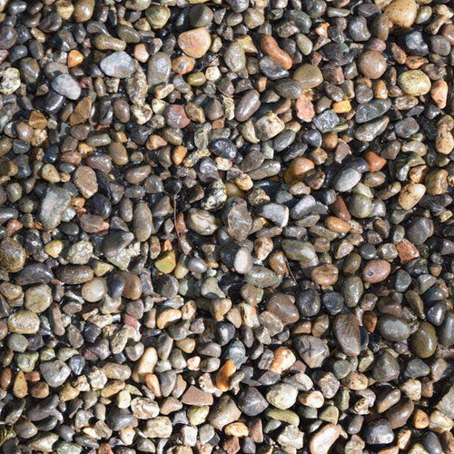 Close-up of multicolored pebble texture