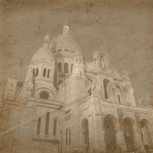 Vintage-style sketch of a European cathedral