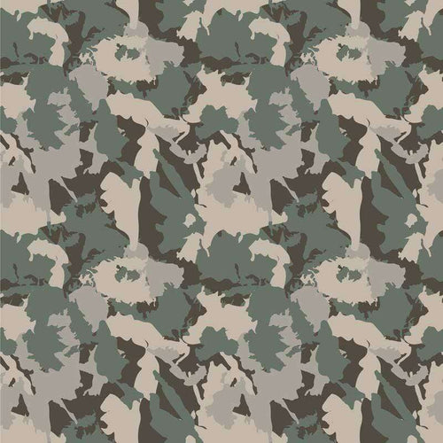 Abstract camouflage pattern in cool tones