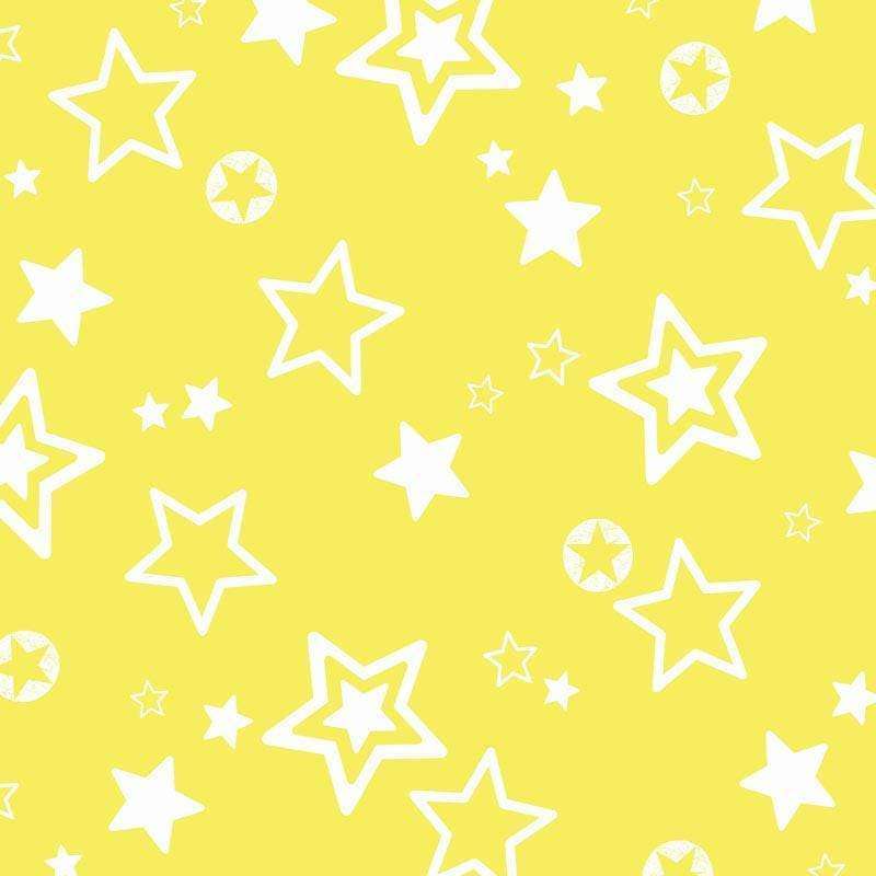 White star patterns on a yellow background