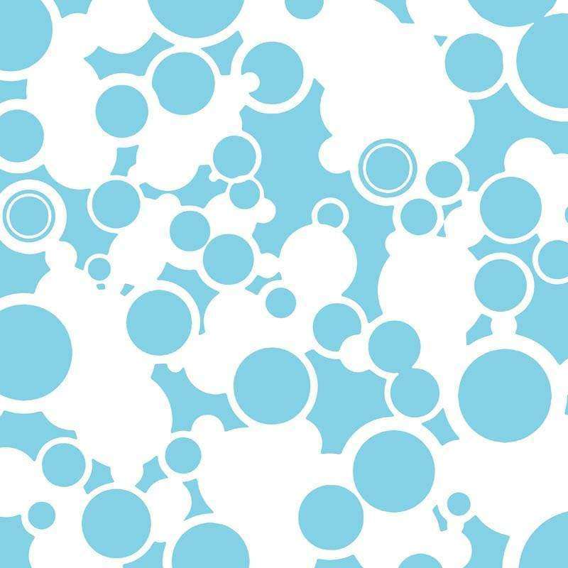Abstract bubble pattern with various circle sizes on a blue background